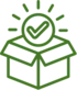 Cardboard Box Icon with Check Mark