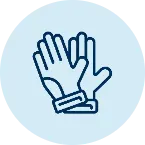 Gloves Icon on Blue Background